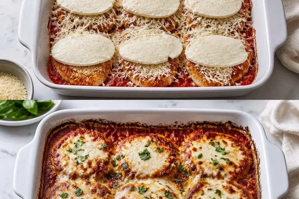 Before and After Authentic Italian Chicken Parmesan