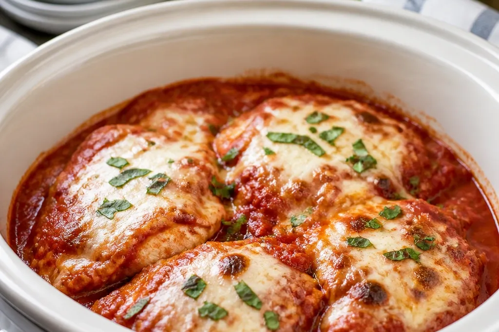 All-Year Crock Pot Chicken Parmesan
