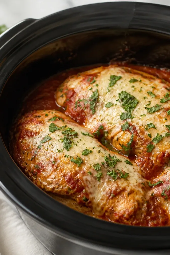 All-Year Crock Pot Chicken Parmesan