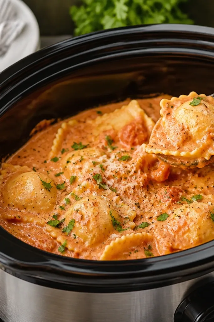Cozy Crockpot Cheese Ravioli Recipe