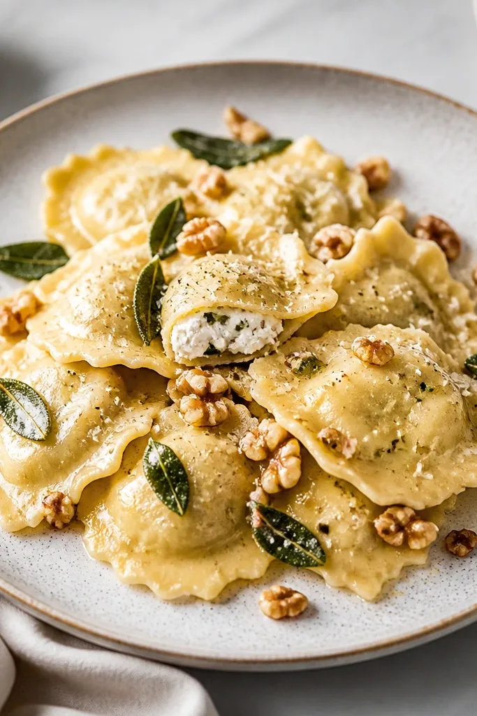 Goat Cheese Ravioli With Tangy Creamy Filling