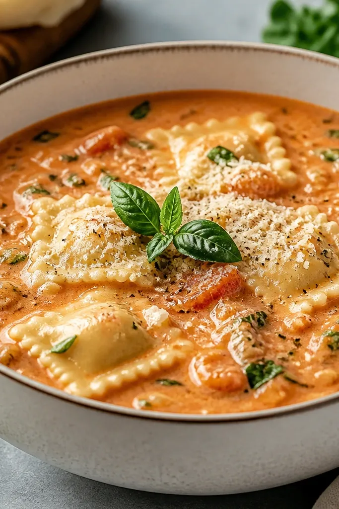 Quick Easy One Pot Cheese Ravioli Soup