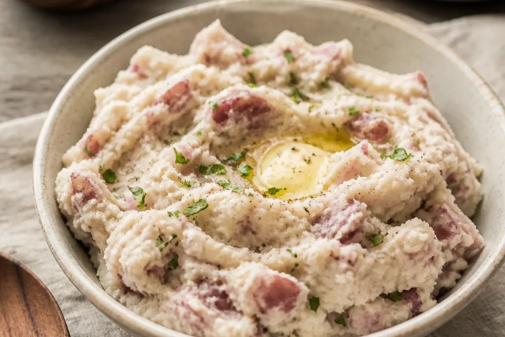Red Mashed Potatoes With the Skins On for Extra Rustic Flavor