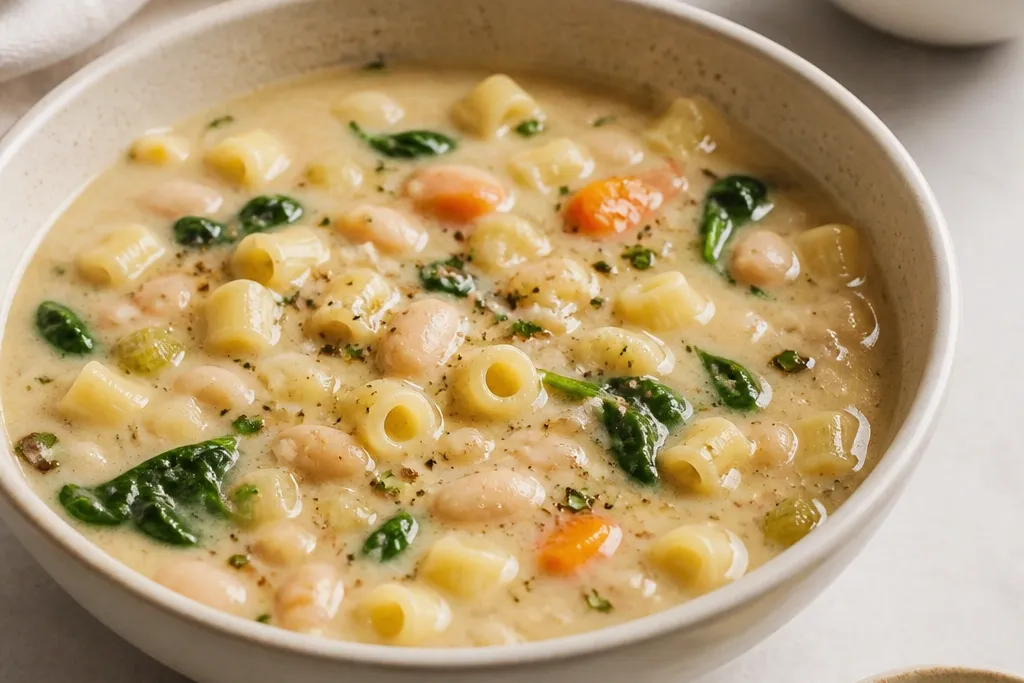 White Pasta Fagioli: Creamy, Mild, and Incredibly Comforting